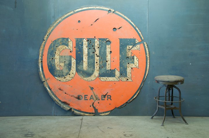 Old Gulf Dealer Gas Station Sign | Dapper Dude