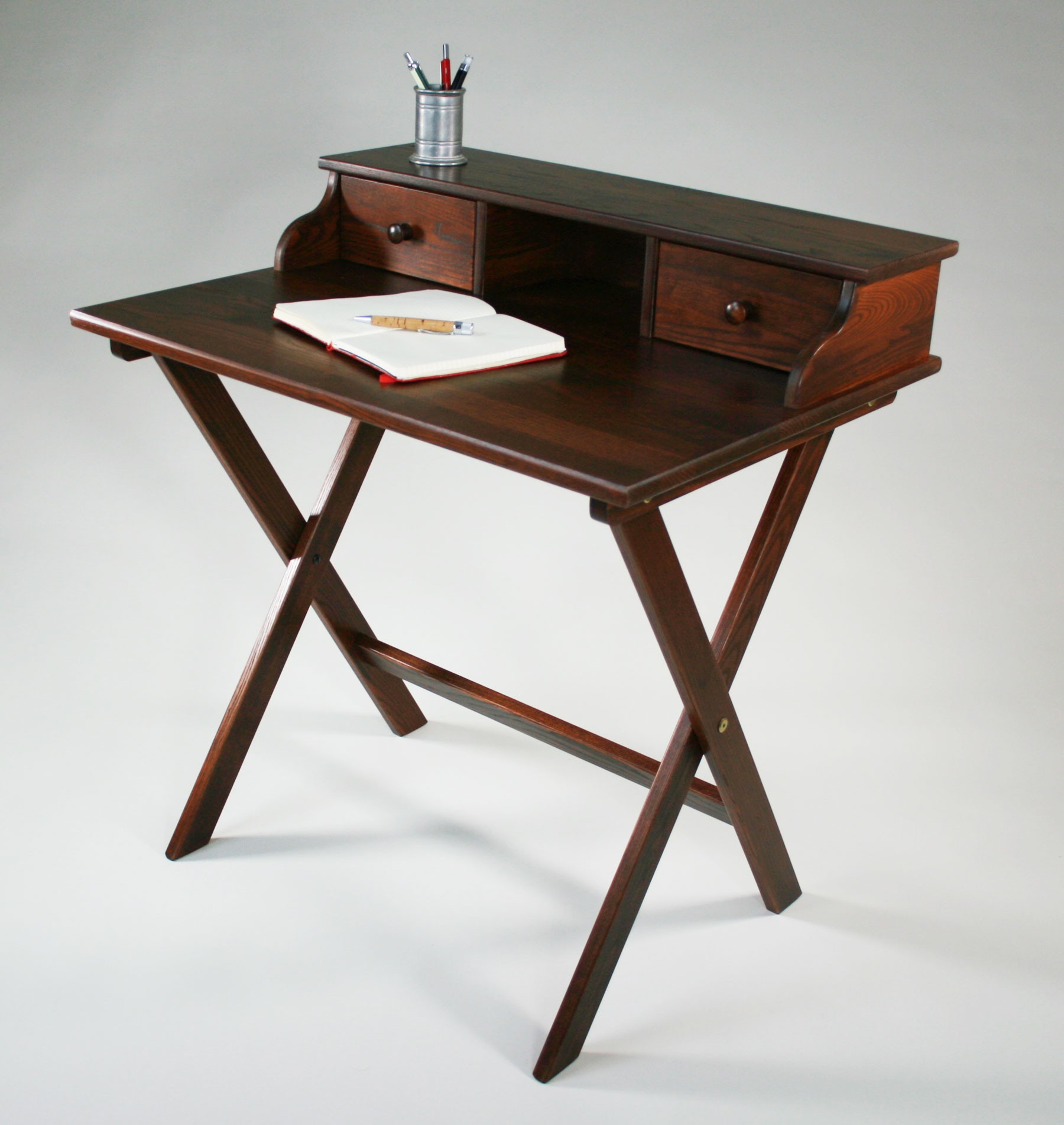 Portable Solid Wood Campaign Desk By Manchester Wood