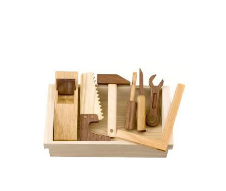 wooden toy tool set