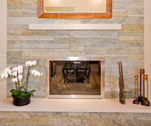 Stone Fireplace in Los Altos by Master Stonemason