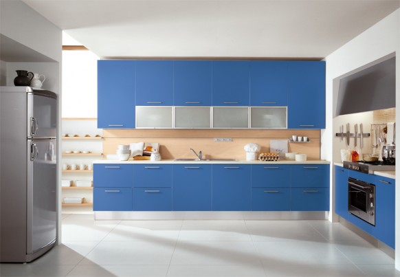 Stylish Contemporary Blue Kitchen Design